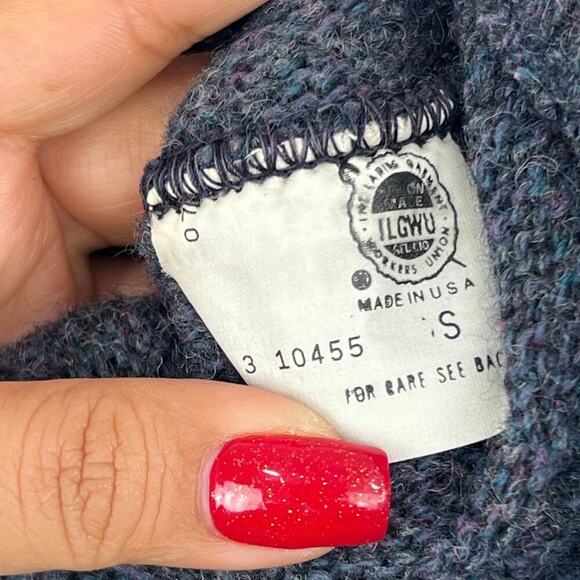 VTG Robert Bruce gray wool blend heathered button up cardigan sweater mens small - Picture 7 of 8